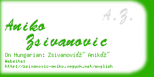 aniko zsivanovic business card